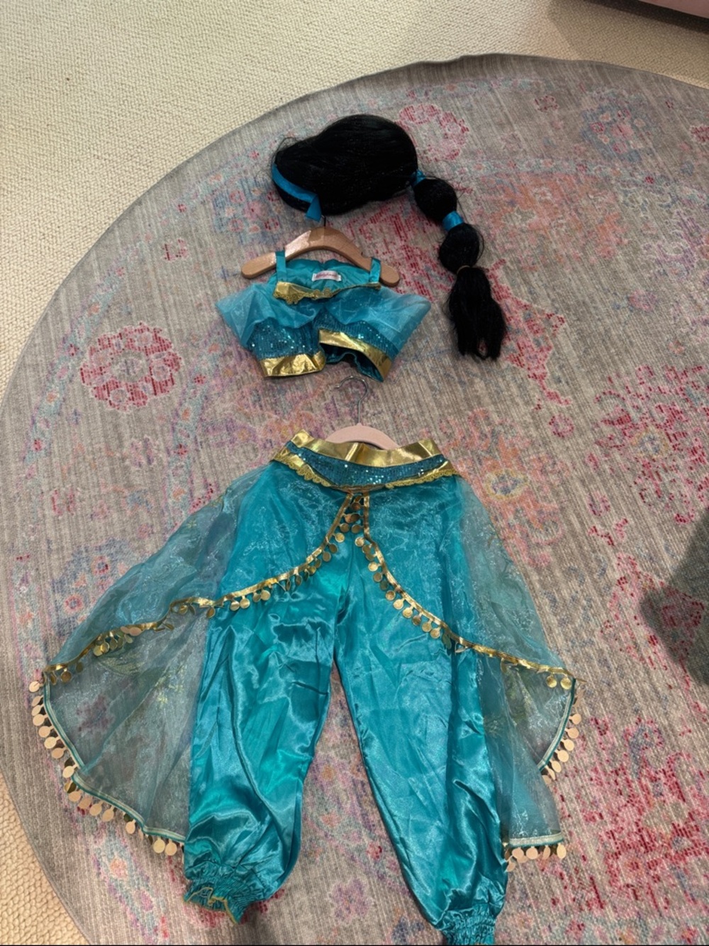 Jasmine Teal Princess Genie Costume with Gold Trim